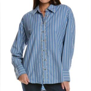 We The Free ( Free People) Striped Varsity Vibes Shirt